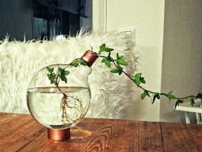 base de la bombilla florero decoración las flores del jarrón 3d print model - Mito3D
