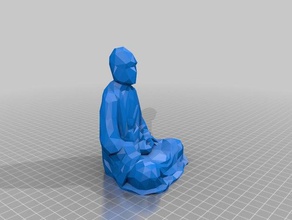 low poly chinese luohan arhat statue sculptures lowpoly 3d print model - Mito3D