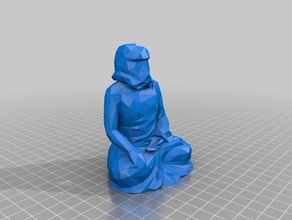 low-poly rulai-buddha-trooper Skulpturen lowpoly 3d print model - Mito3D