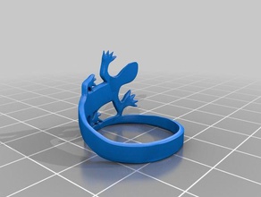 easy print lizard ring Ringe Eidechse 3d print model - Mito3D