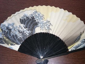 folding fan-ukiyo-e Lüfter japan foding-fan ukiyo-e 3d print model - Mito3D