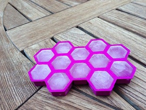 beehive ice tray kitchen & dining freezer hexagon icecube 3d print model - Mito3D