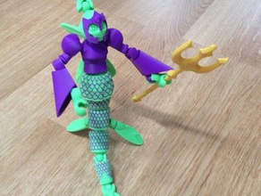 tinkerplay Meerjungfrau-zwei-Materialien drucken Spielzeug & Spiele action-Figur artikuliert Puppen dualstrusion Figur Meerjungfrau - 3d print model - Mito3D