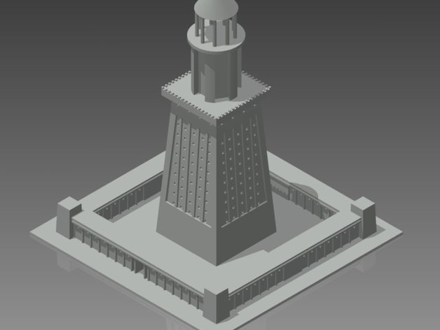 lighthouse alexandria buildings & structures ancient building egypt egyptian seetheworld tower wonder world 3D print model - Mito3D