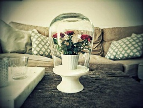 pedestal de flor cúpula cristal decoración la vidrio efecto invernadero florero 3d print model - Mito3D