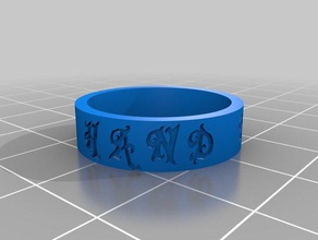 a mi el tamaño de la mano color azul anillo los anillos personalizado 3d print model - Mito3D