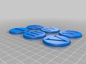 warhammer 40k roman numeral objective markers toy & game accessories marker 3d print model - Mito3D