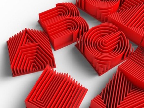 heatwave lettering customizer signs & logos font letters logo openscad 3d print model - Mito3D