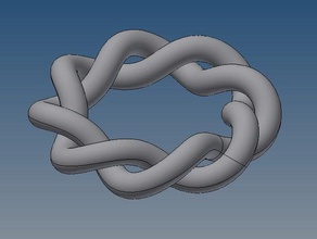 entangled double spiral ring math art helix 3d print model - Mito3D