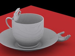 una mano para el te - de um lado o chá cozinha e sala jantar taça t taza 3d print model - Mito3D