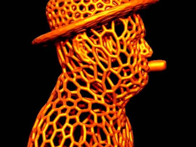 sir winston leonard spencer-churchill style voronoi sculptures 3D print model - Mito3D