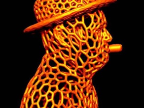 sir winston leonard spencer-churchill tarzı voronoi heykeller 3d print model - Mito3D
