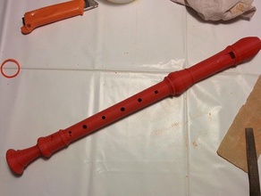 baroque alto recorder f music flute instrument musical 3d print model - Mito3D