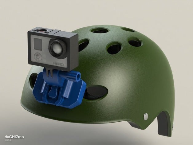 gopro suporte frontal para capacete câmera a montagem de 3D print model - Mito3D