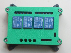 4-channel relay module case 3d printer accessories 4 channel cover mount raspberry sainsmart 3d print model - Mito3D
