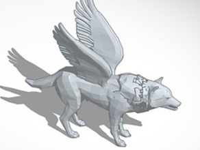 flying wolf 3d printing dog fox wings 3d print model - Mito3D