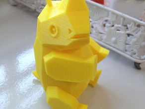 rhino 3d printing animal articulated cute fun present toy yellow 3d print model - Mito3D