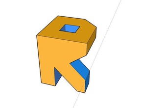 hollow 'r' robotscouk signs & logos 3d r 3d print model - Mito3D