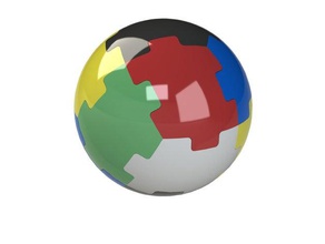 rompecabezas de la esfera puzzles colores geométricas patrón piezas puzzle 3d print model - Mito3D
