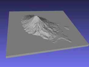 sarychev peak learning 3d relief map geography geosdesy mountain topography raised 3d print model - Mito3D