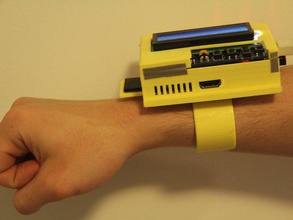 raspberry pi adafruit lcd keypad pi-plate wrist mount computer bracelet linux 3d print model - Mito3D