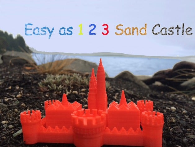 fácil 1 2 3 castelo de areia do molde brinquedos construção 3d praia construir buildacastle elenco casta o design é moldes jogar brinquedo 3D print model - Mito3D