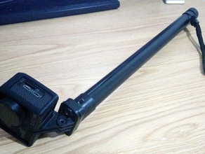 sj4000 selfie stick pvc pipe camera action cap case handle mount sjcam skeleton 3d print model - Mito3D