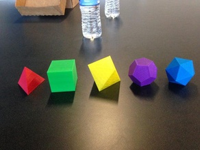 der platonischen Körper math cube Dodekaeder Ikosaeder Oktaeder Polyeder Pyramide Formen Tetraeder 3d print model - Mito3D