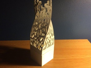 dark knight lamp sculptures batman symbol light spiral twist voronoi 3d print model - Mito3D