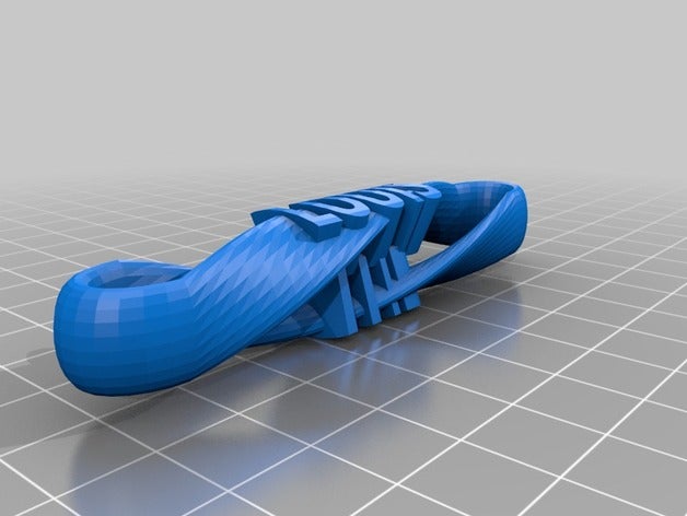 mon personnalisés tordu gousset de clé l'infini remix porte-clés personnalisé 3D print model - Mito3D