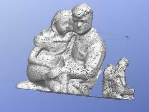 daughter sitting fathers lap people 3d print model - Mito3D