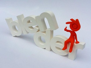 de grandes lettres logo blender + gars les gadgets caractère ordinateur bureau figure des signe la typographie 3d print model - Mito3D