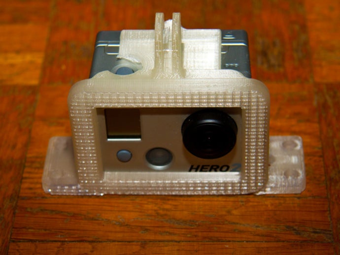 gopro hero 2 naked dual mounting clip baseplate camera hero2 3D print model - Mito3D