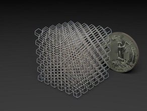Diamant 5mm Zelle 02 mm Dicke Mathe-Kunst Mikrostrukturen 3d print model - Mito3D