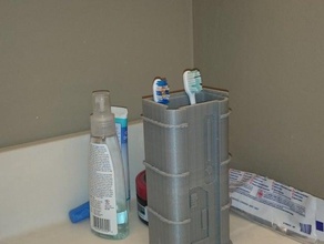 sci-fi cepillo de dientes contenedor cuarto baño gratuita 3d print model - Mito3D