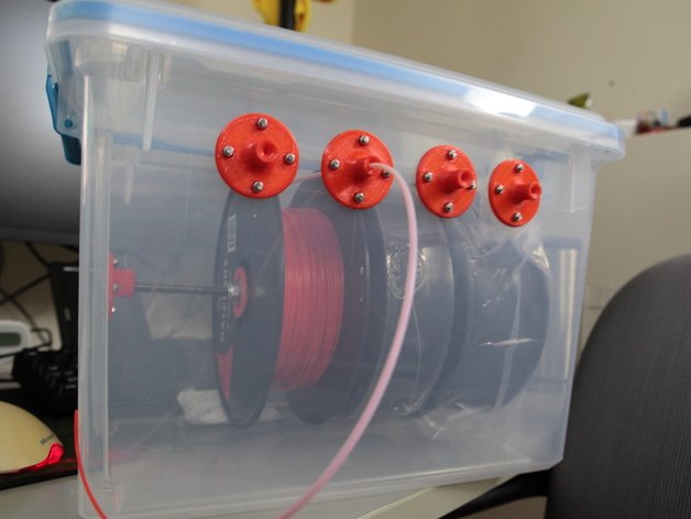 filament dry box 3-4 spools 3d printer accessories fillament dry-box spool holder 3D print model - Mito3D