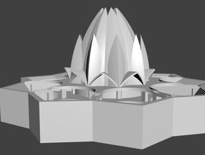 temple du lotus seetheworld bâtiments et structures de l'architecture l'inde 3d print model - Mito3D