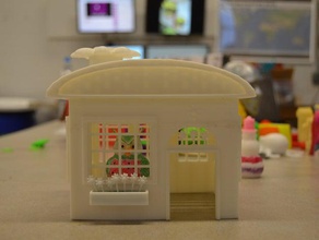 çiçek evi modeli binalar ve yapılar sevimli ev hayali model 3d print model - Mito3D
