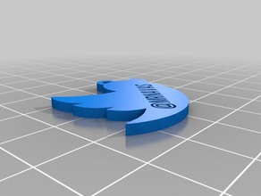 personalized twitter bird keychain w my handle keychains 3d print model - Mito3D