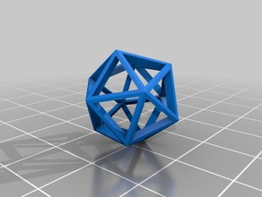 icosahedron cutout 21 math art customized 3d print model - Mito3D