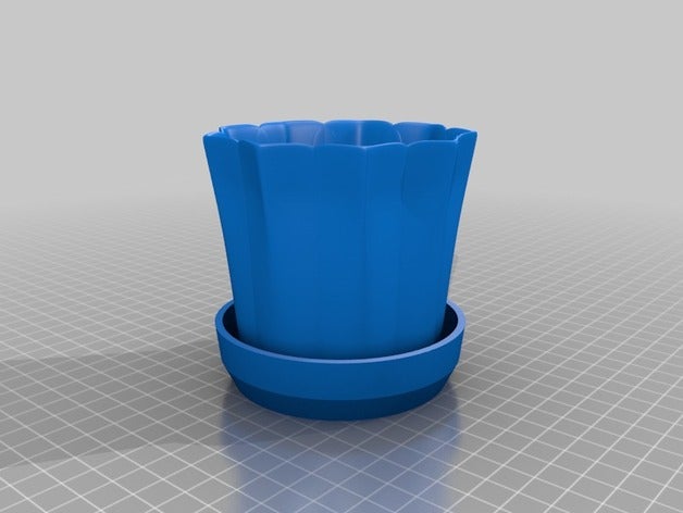 9 cm maceta con plato los contenedores de flores planta la olla 3D print model - Mito3D