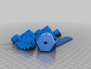 library three cube gears 5pt interactive art customized 3d print model - Mito3D