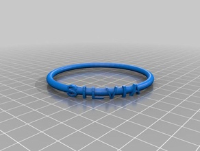 mi texto personalizado anillo de la pulsera corona cosa silvia moda 3d print model - Mito3D