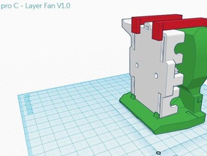 layer fan duct geeetech i3 pro c 3d printer parts 40mm mount dual extruders i3c 3d print model - Mito3D