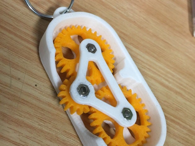 fidget gear keyring keychains cog cogs key keychain chain toy transmission 3D print model - Mito3D