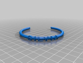 mi texto personalizado anillo de la pulsera corona cosa silvia moda 3d print model - Mito3D