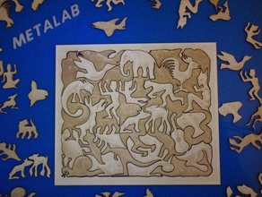 lasercut mc escher mosaic ii other animal animals art 3d print model - Mito3D