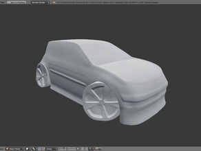 çocukça renault megane araç 3d blender araba çizgi film 3d print model - Mito3D