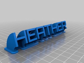heather - name plate office customized 3d print model - Mito3D