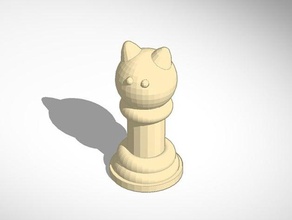 cat chess animal cute knight pawn round 3d print model - Mito3D